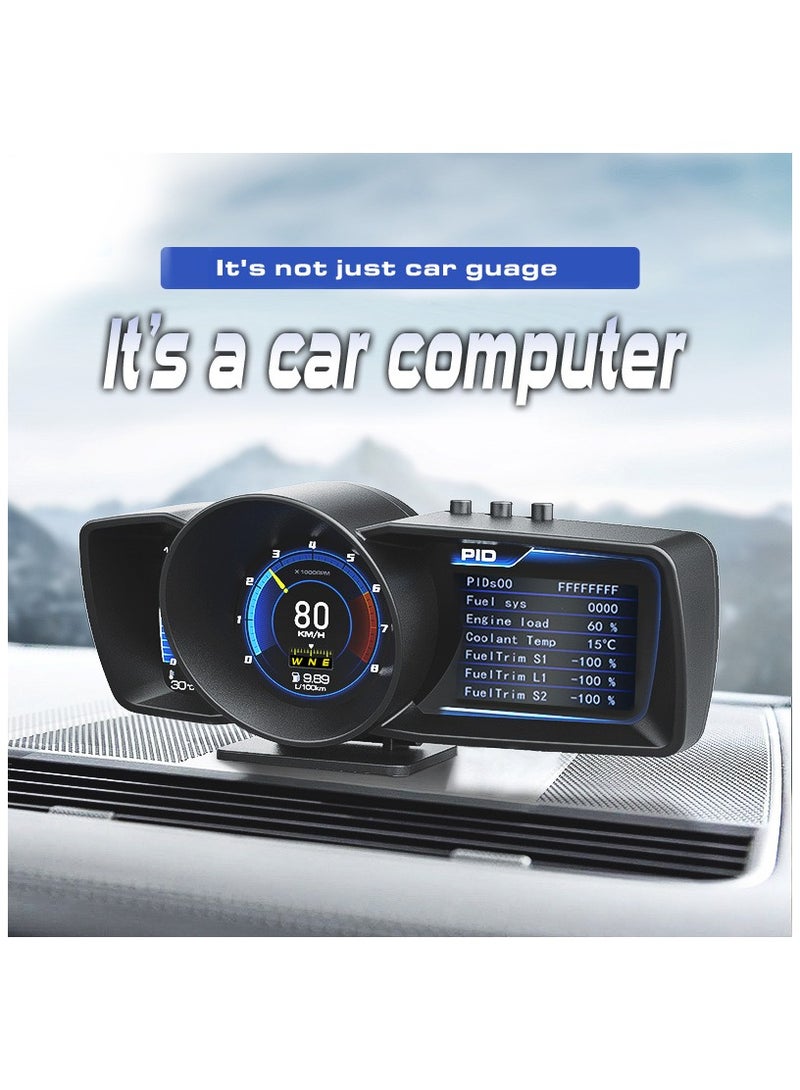 Car HUD Head-up Display, OBD2+GPS Smart Guage, Car Computer, BeiDou Multifunctional Car Instrument, Works Great for Most Cars - Image 2